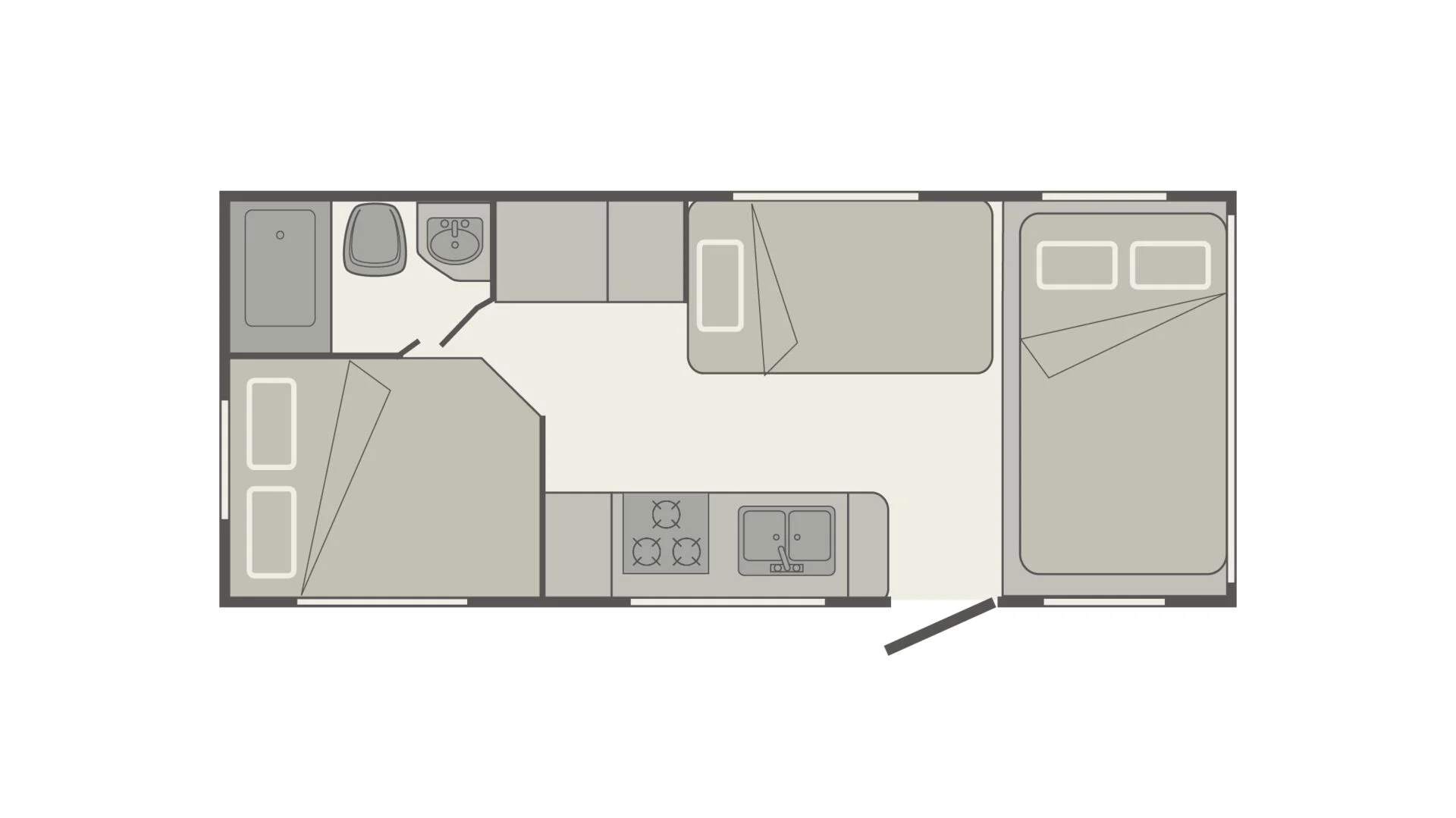Owasco The Deer layout nacht | Campers Cabada