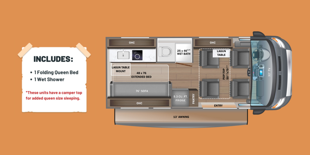 Owasco the Beaver Van layout | Campers Canada