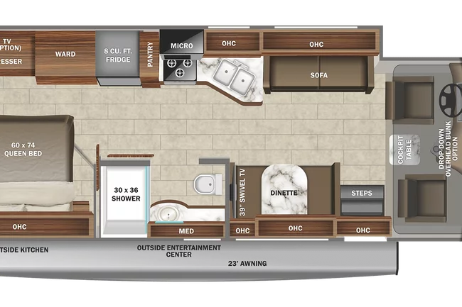 Owasco the Grizzly layout | Campers Canada