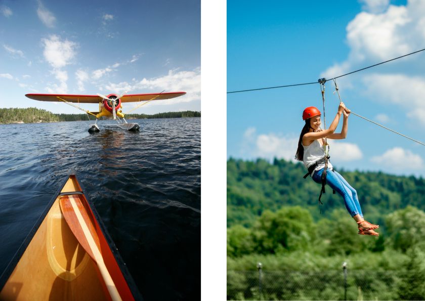 Zipline watervliegtuig Canada | Campers Canada